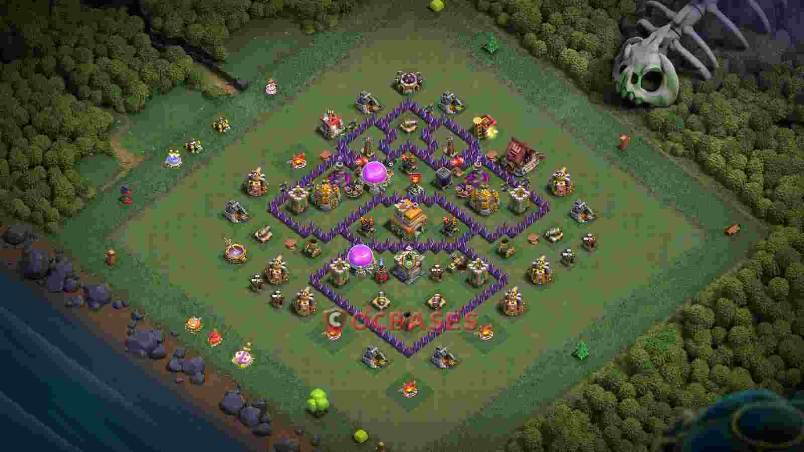 Town Hall 7 Base -hybrid – Layout id: 2c9dj base layout