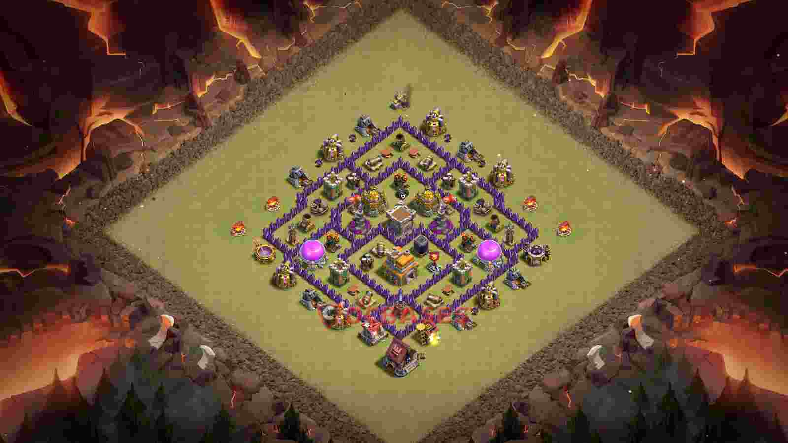 Town Hall 7 Base -war – Layout id: qfhg7 base layout