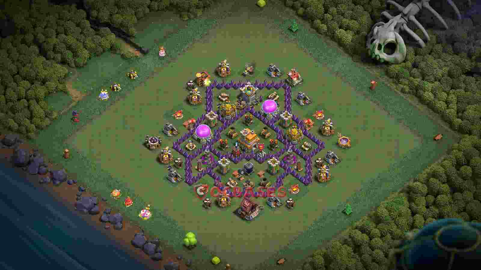 Town Hall 7 Base -hybrid – Layout id: 2vvb3 base layout