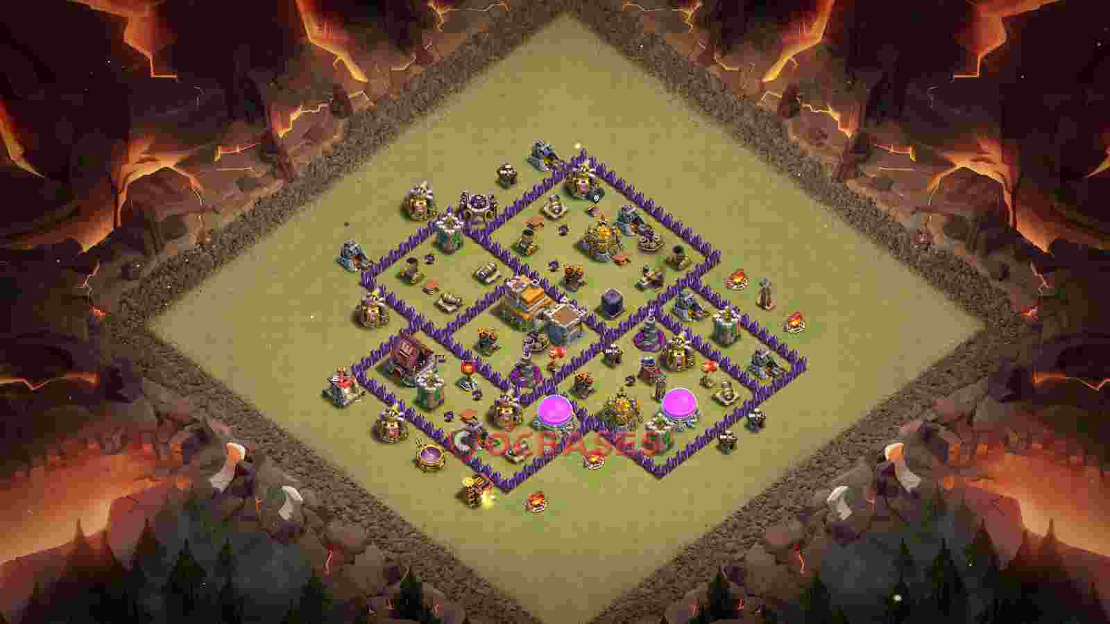 Town Hall 7 Base -war – Layout id: i23s3 base layout