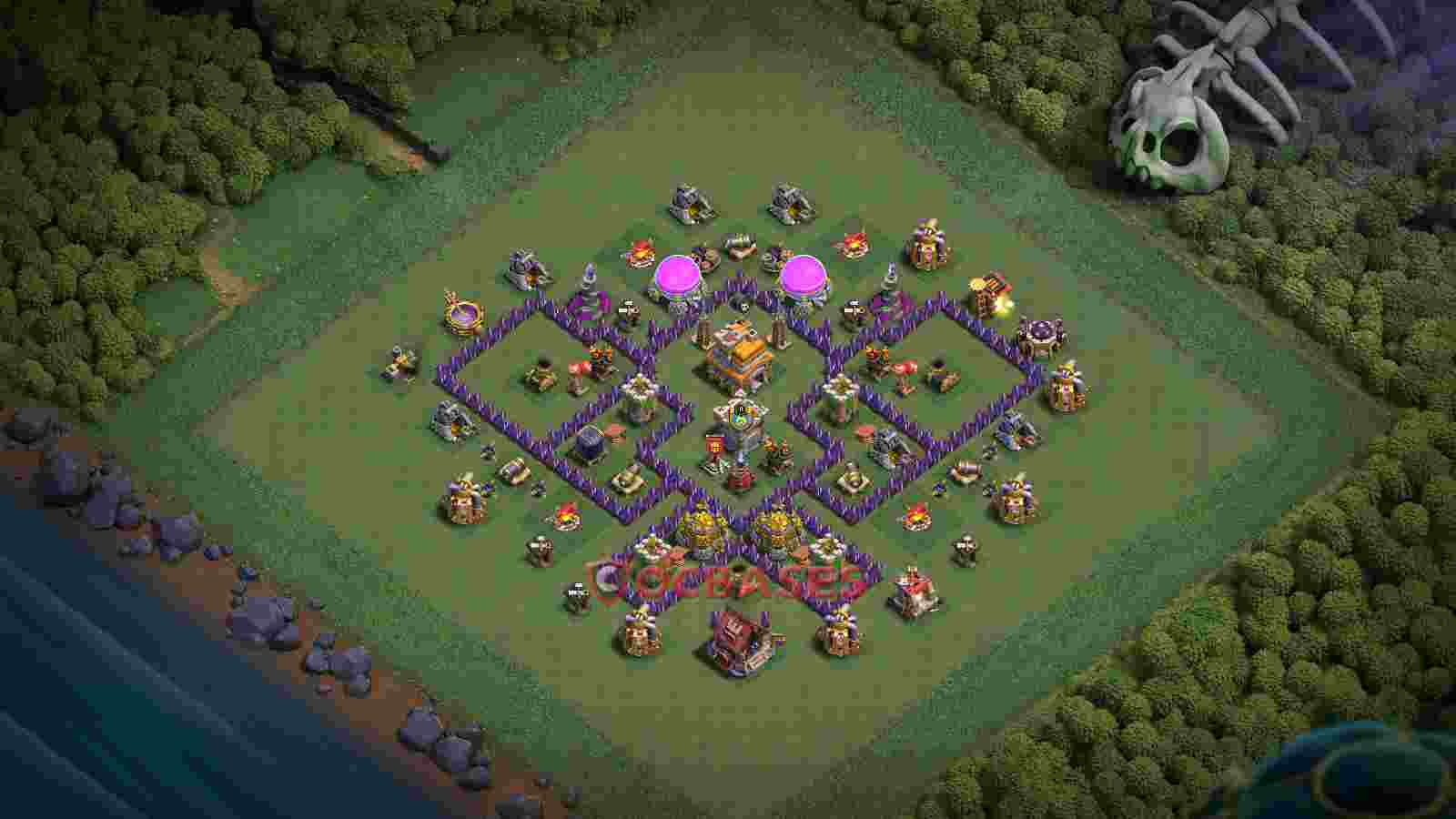 Town Hall 7 Base -trophy – Layout id: 06kur base layout