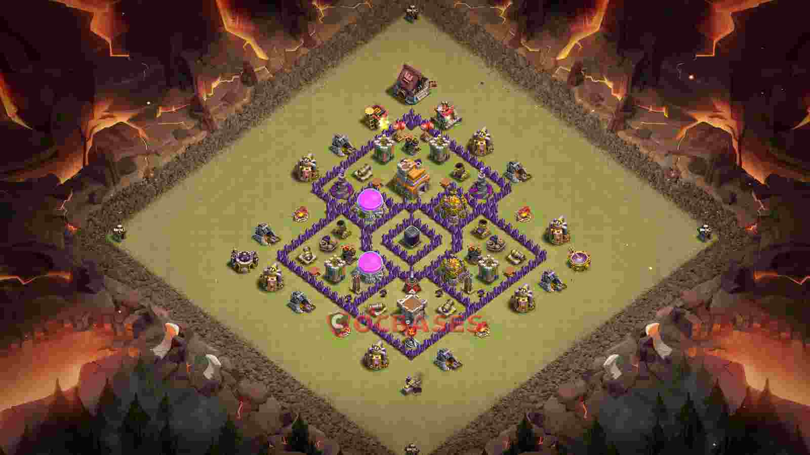 Town Hall 7 Base -war – Layout id: s6sn9 base layout