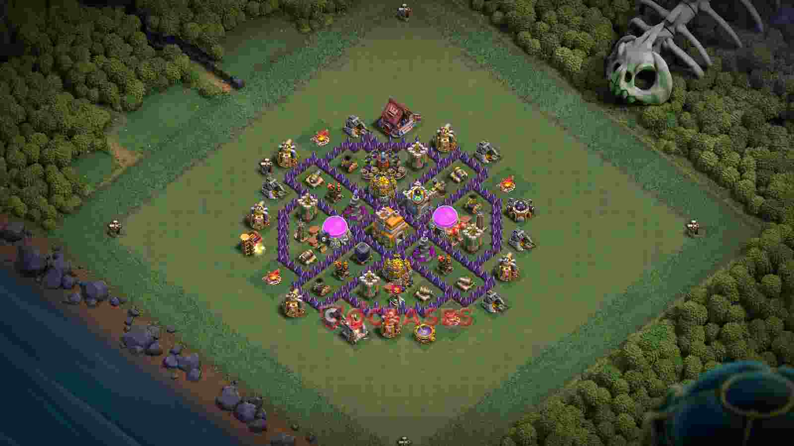 Town Hall 7 Base -hybrid – Layout id: ml11f base layout