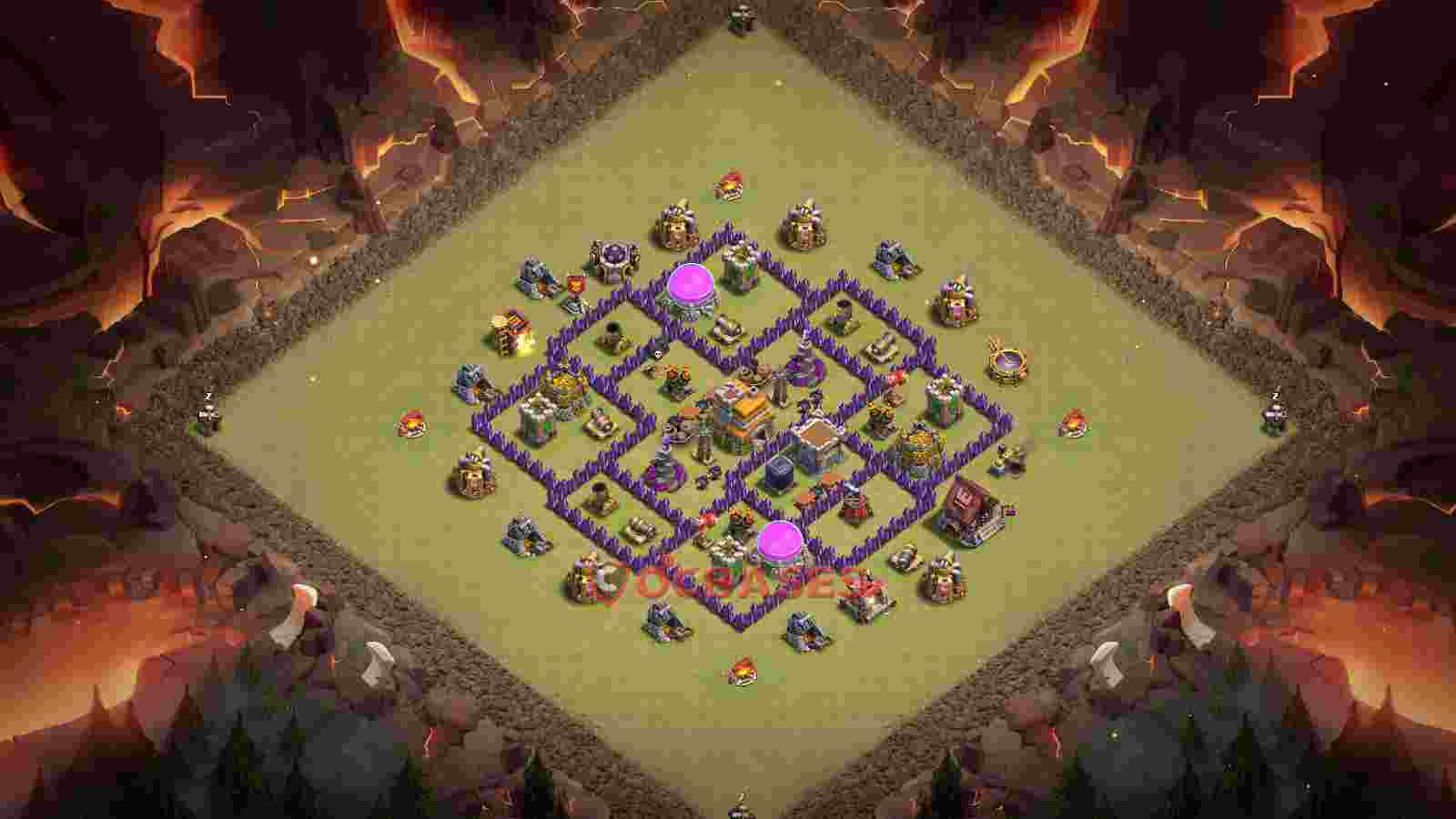 Town Hall 7 Base -war – Layout id: 20v47 base layout