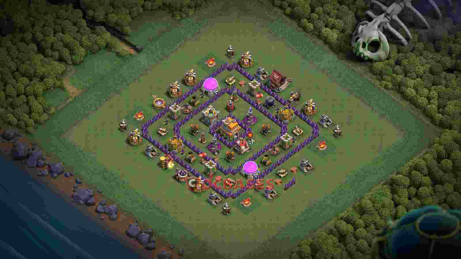 Town Hall 7 Base -trophy – Layout id: kh8mb base layout