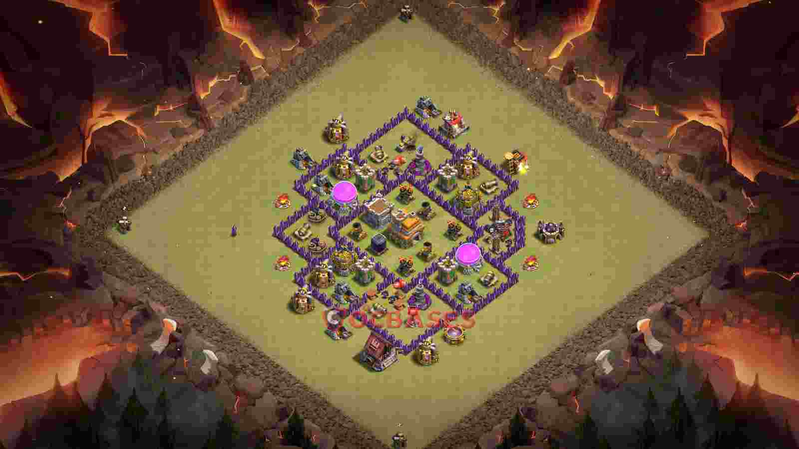 Town Hall 7 Base -war – Layout id: 1ngbj base layout