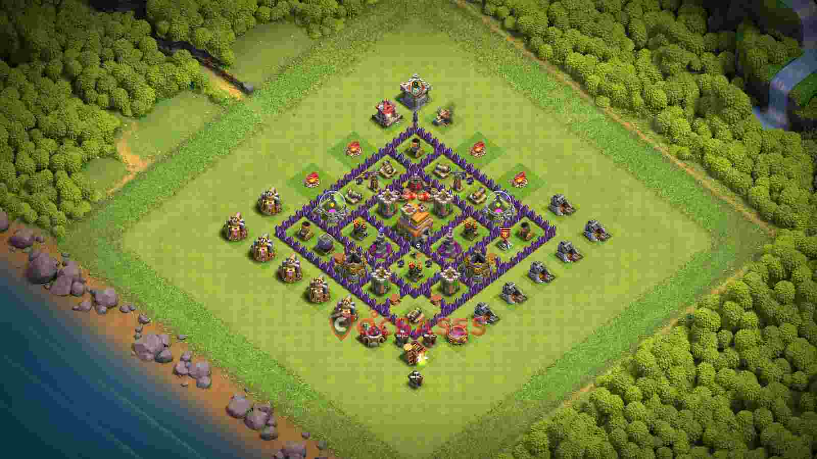 Town Hall 7 Base -hybrid – Layout id: l31ug base layout