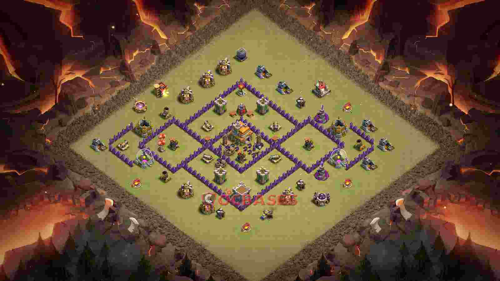 Town Hall 7 Base -war – Layout id: zk4mu base layout