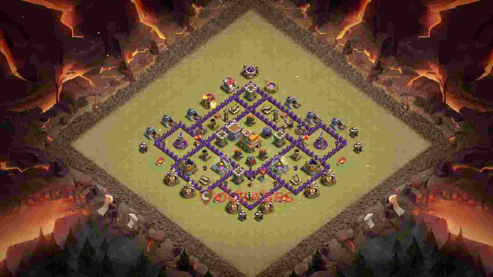 Town Hall 7 Base -war – Layout id: nf0gd base layout