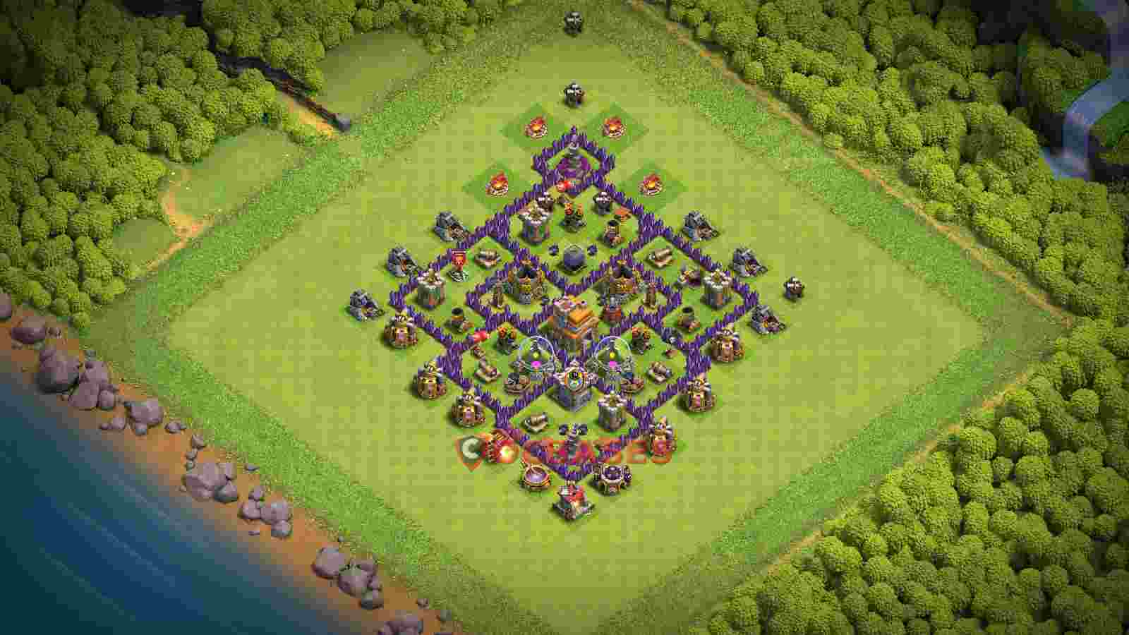 Town Hall 7 Base -trophy – Layout id: kvgwe base layout