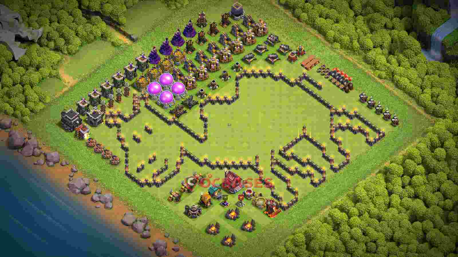 Town Hall 9 Base -fun – Layout id: auyx6 base layout