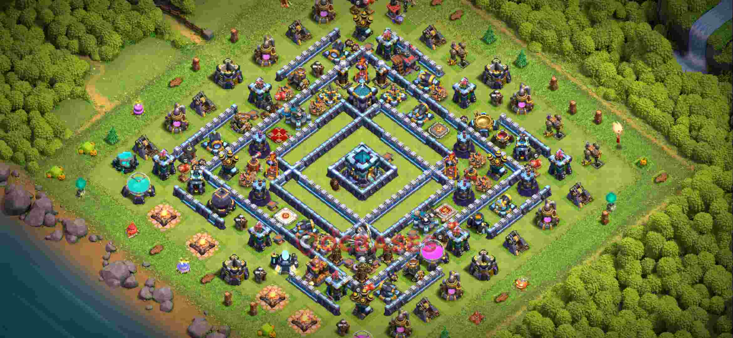 Town Hall 13 Base – Layout id: pn9cs base layout