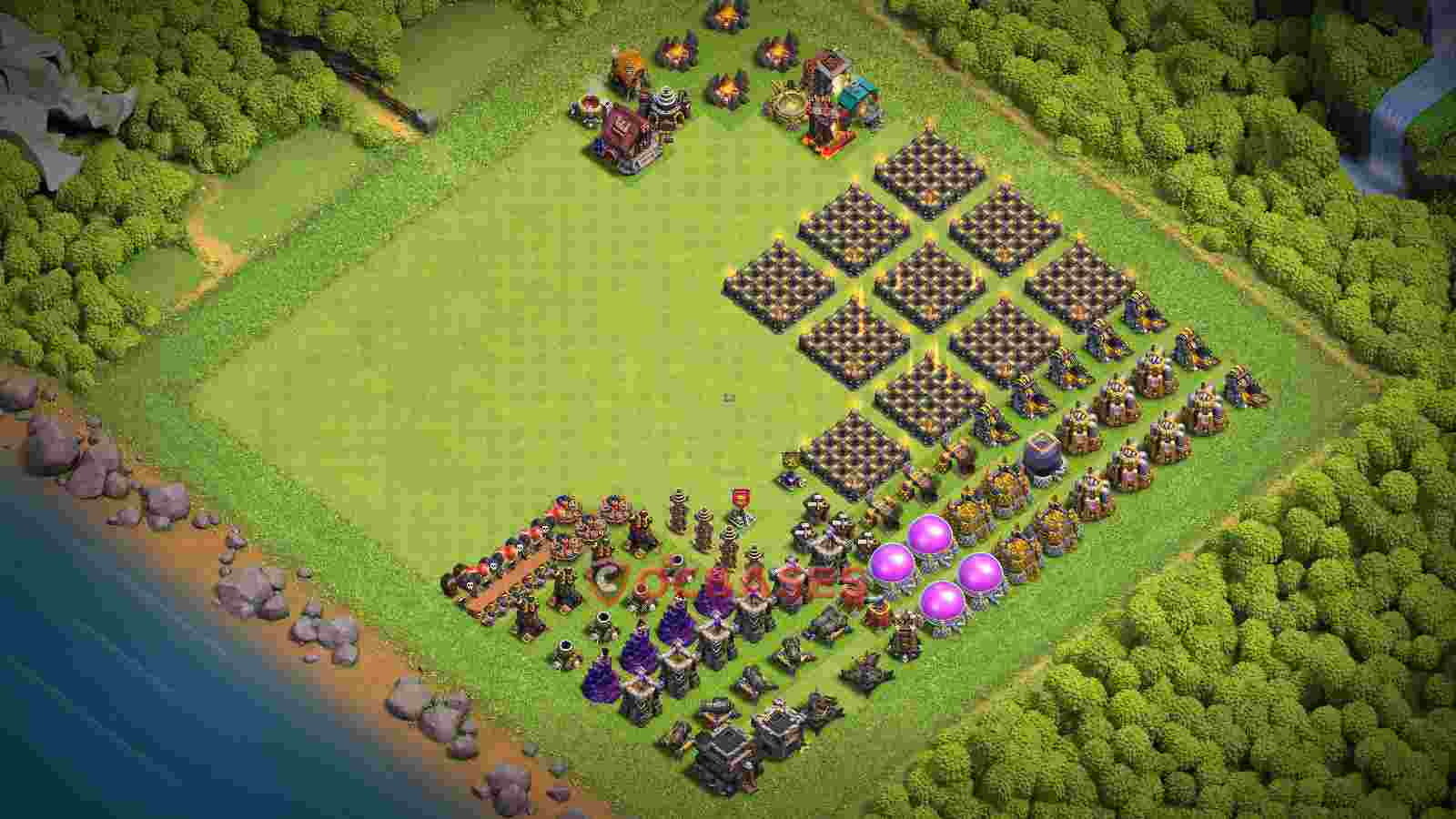 Town Hall 9 Base -progress base – Layout id: yk6jt base layout