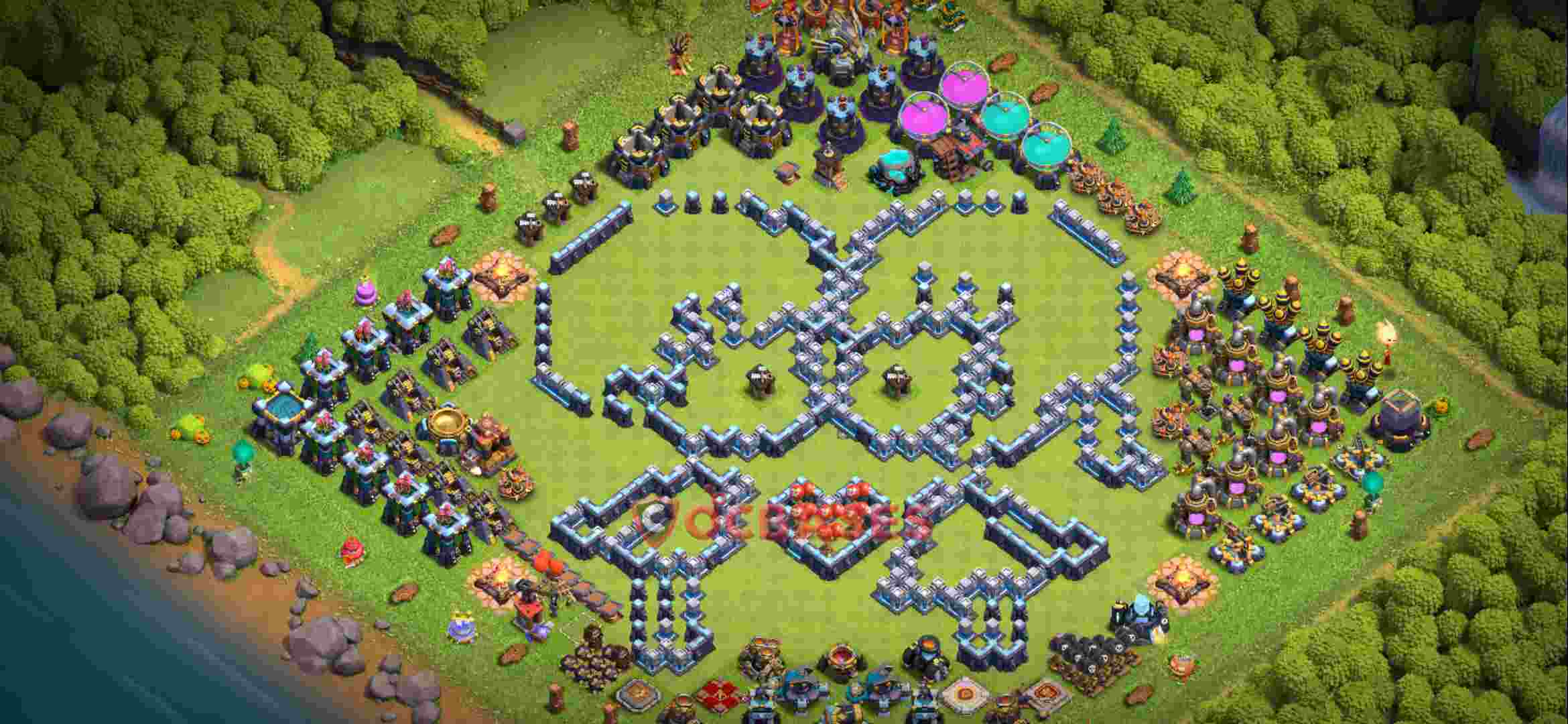 Town Hall 13 Base – Layout id: xb1q9 base layout