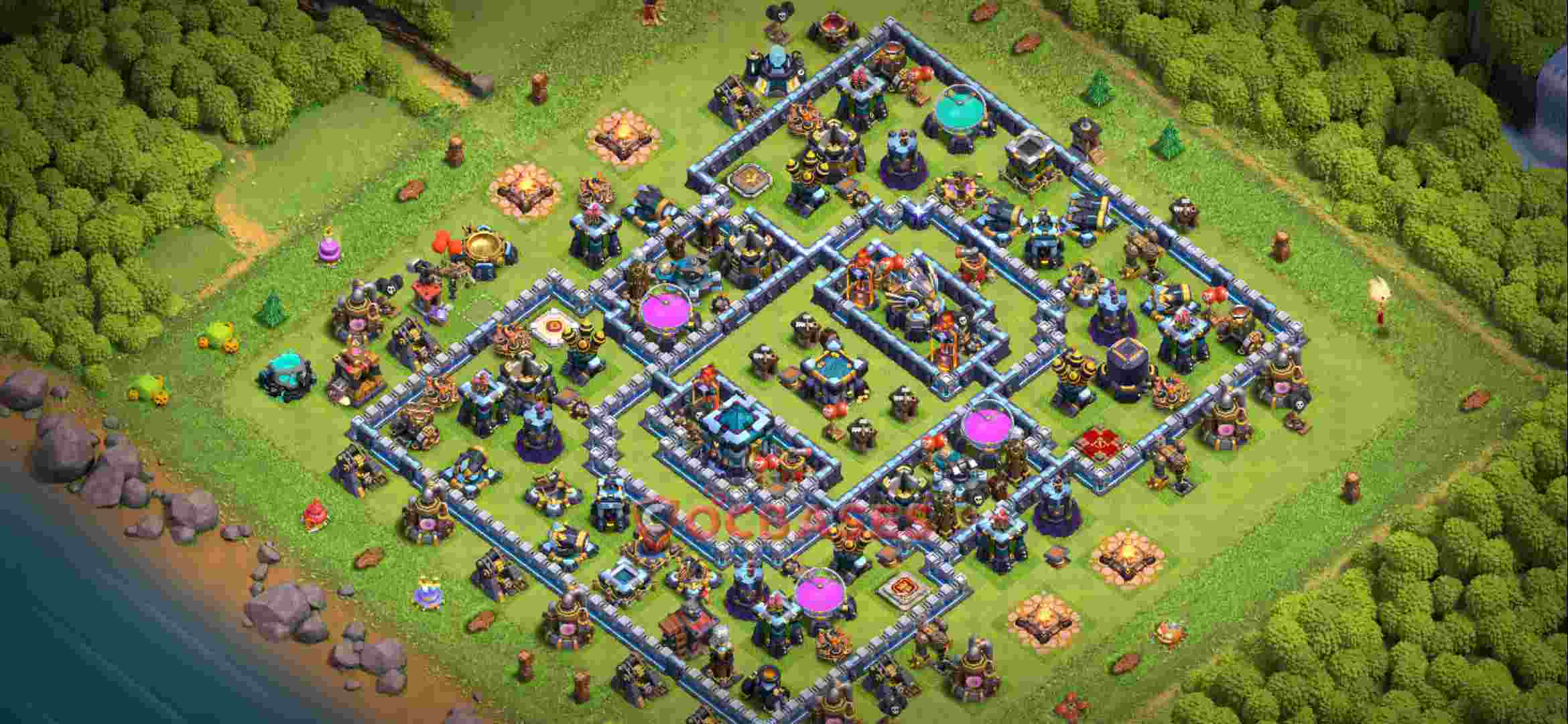 Town Hall 13 Base – Layout id: 816tv base layout