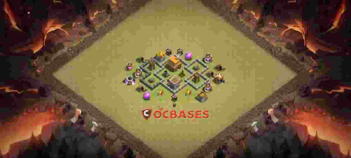 Town Hall 4 Base – Layout id: 1lg0d base layout