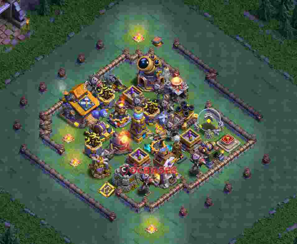 Builder Hall 10 Base -trophy – Layout id: kn4ak base layout, image 1