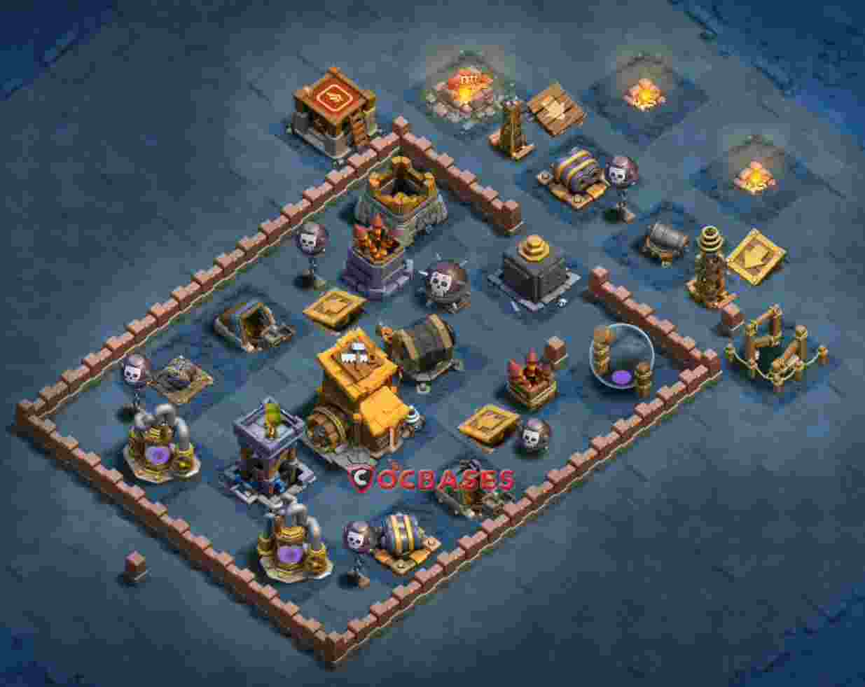 Builder Hall 8 Base -trophy – Layout id: vulks base layout, image 2