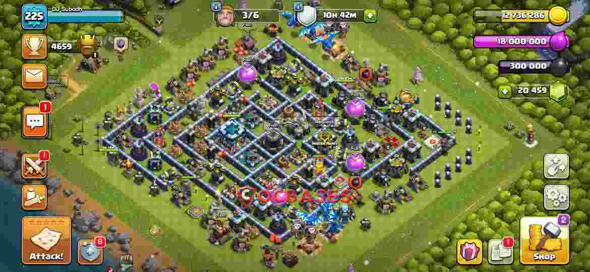 Town Hall 13 Base – Layout id: tx5ca base layout