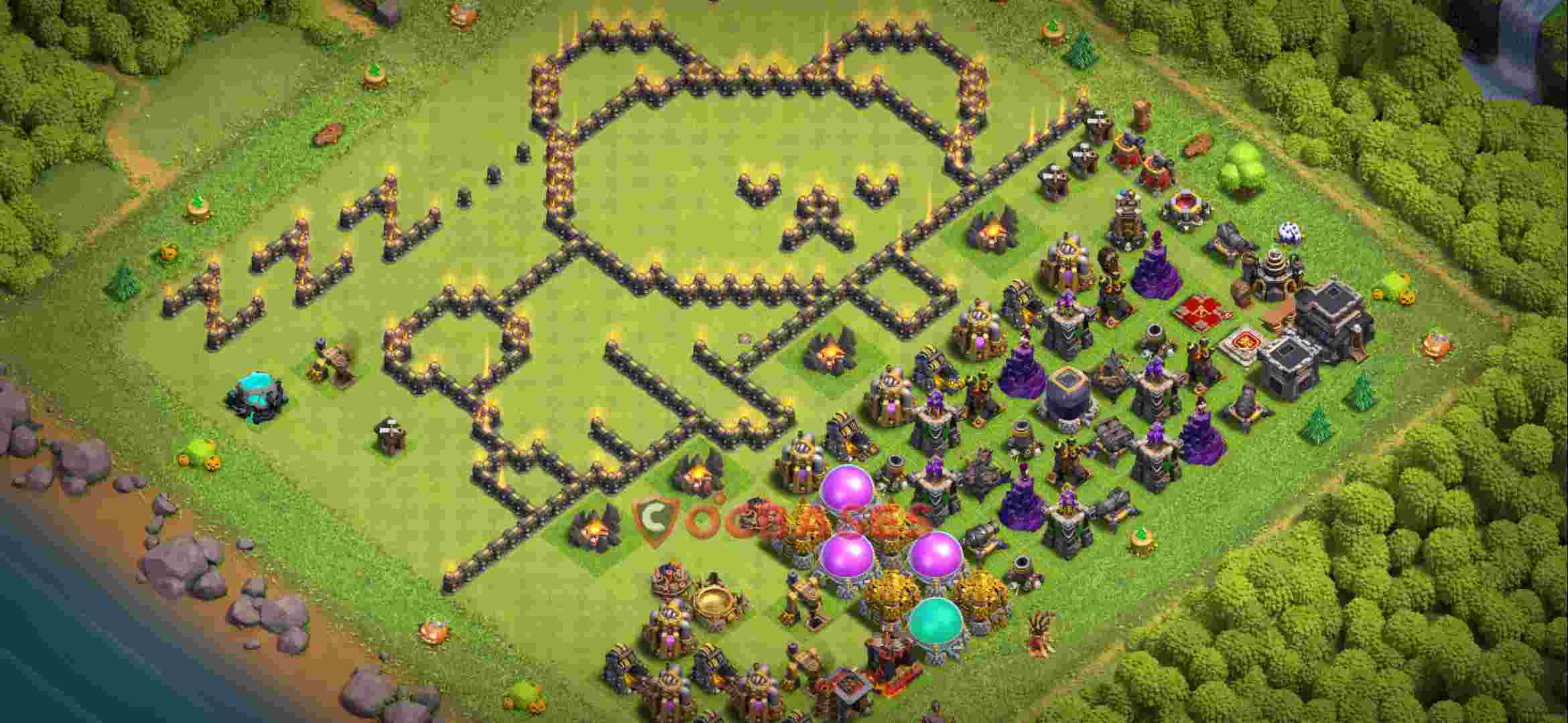 Town Hall 9 Base – Layout id: qex5w base layout