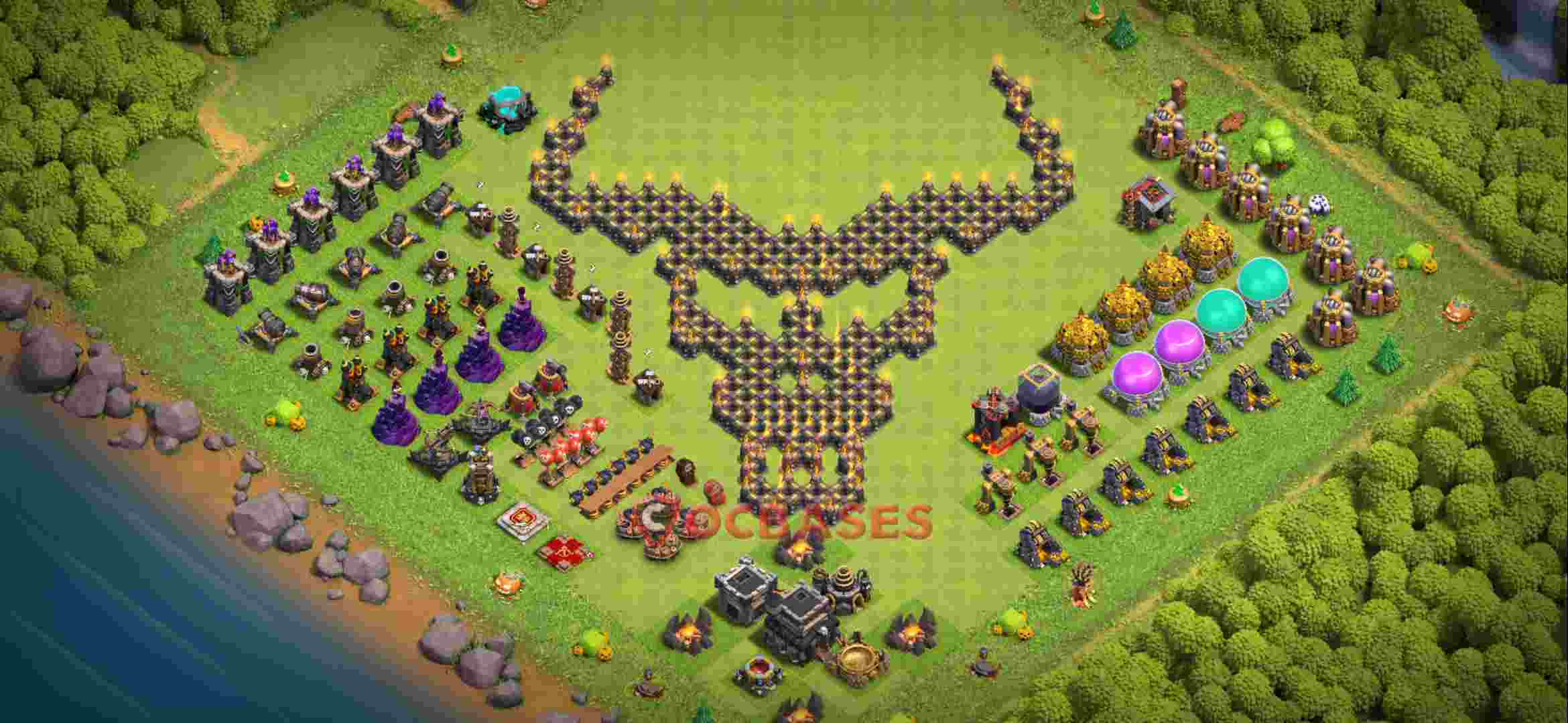 Town Hall 9 Base – Layout id: ja0af base layout