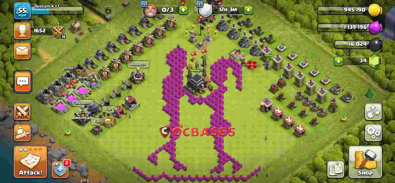 Town Hall 9 Base – Layout id: mq4ja base layout