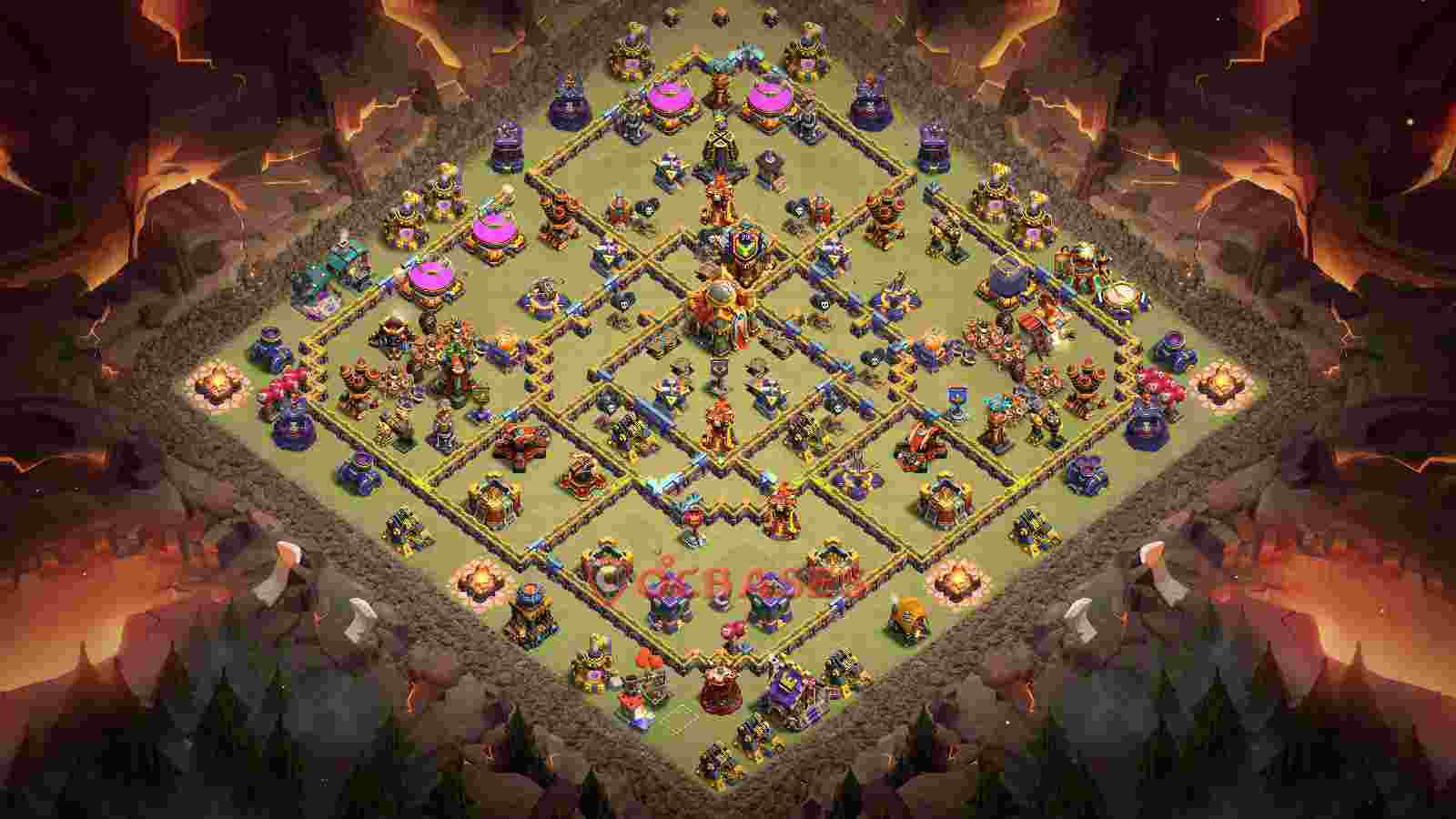 Town Hall 16 Base -war – Layout id: 0mhst base layout