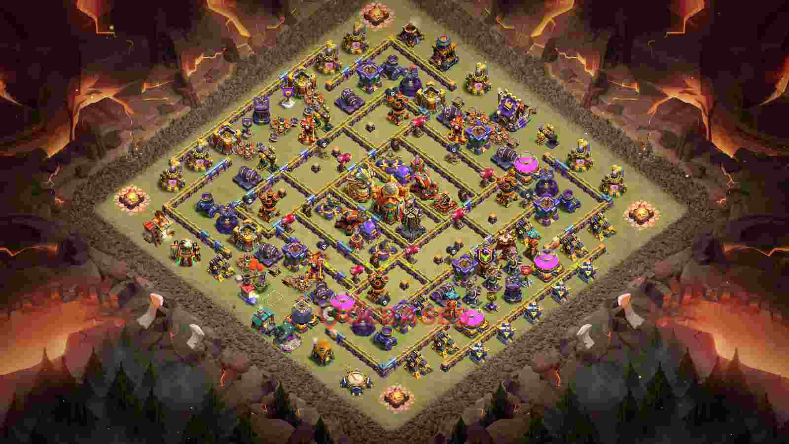 Town Hall 16 Base -war – Layout id: qsv5r base layout