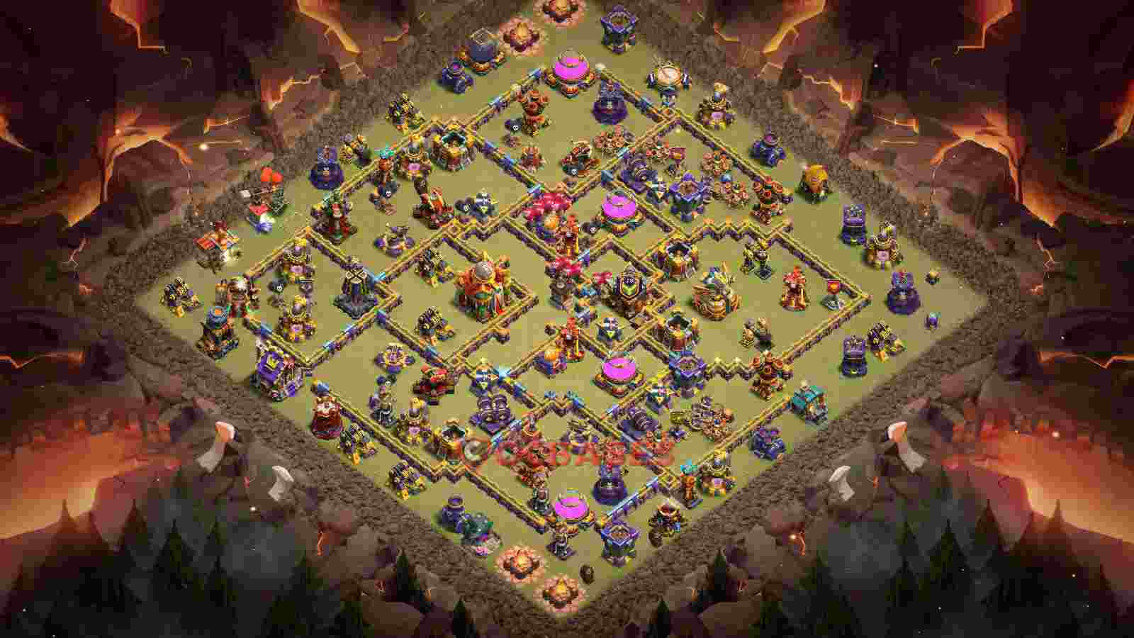 Town Hall 16 Base -war – Layout id: rze3l base layout
