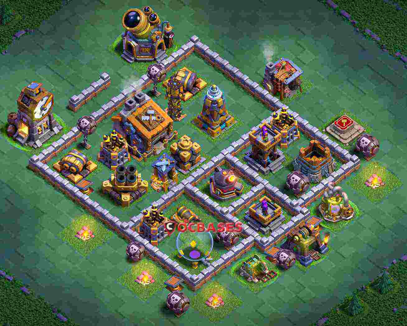 Builder Hall 9 Base -trophy – Layout id: yliej base layout, image 2