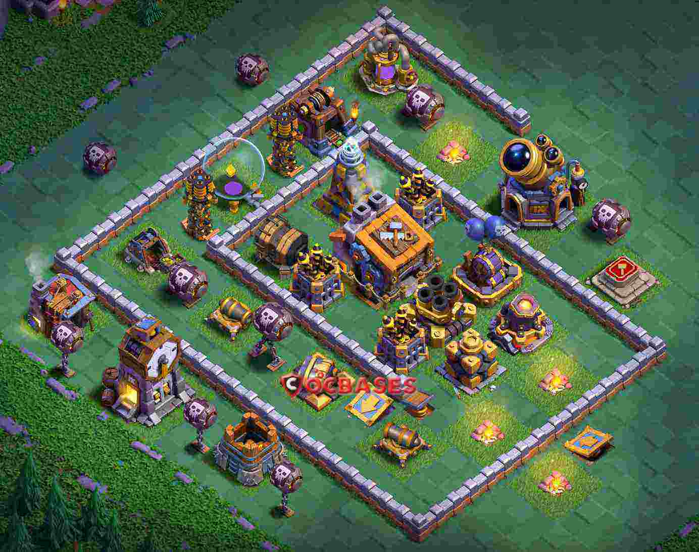 Builder Hall 9 Base -trophy – Layout id: 0smkz base layout, image 1