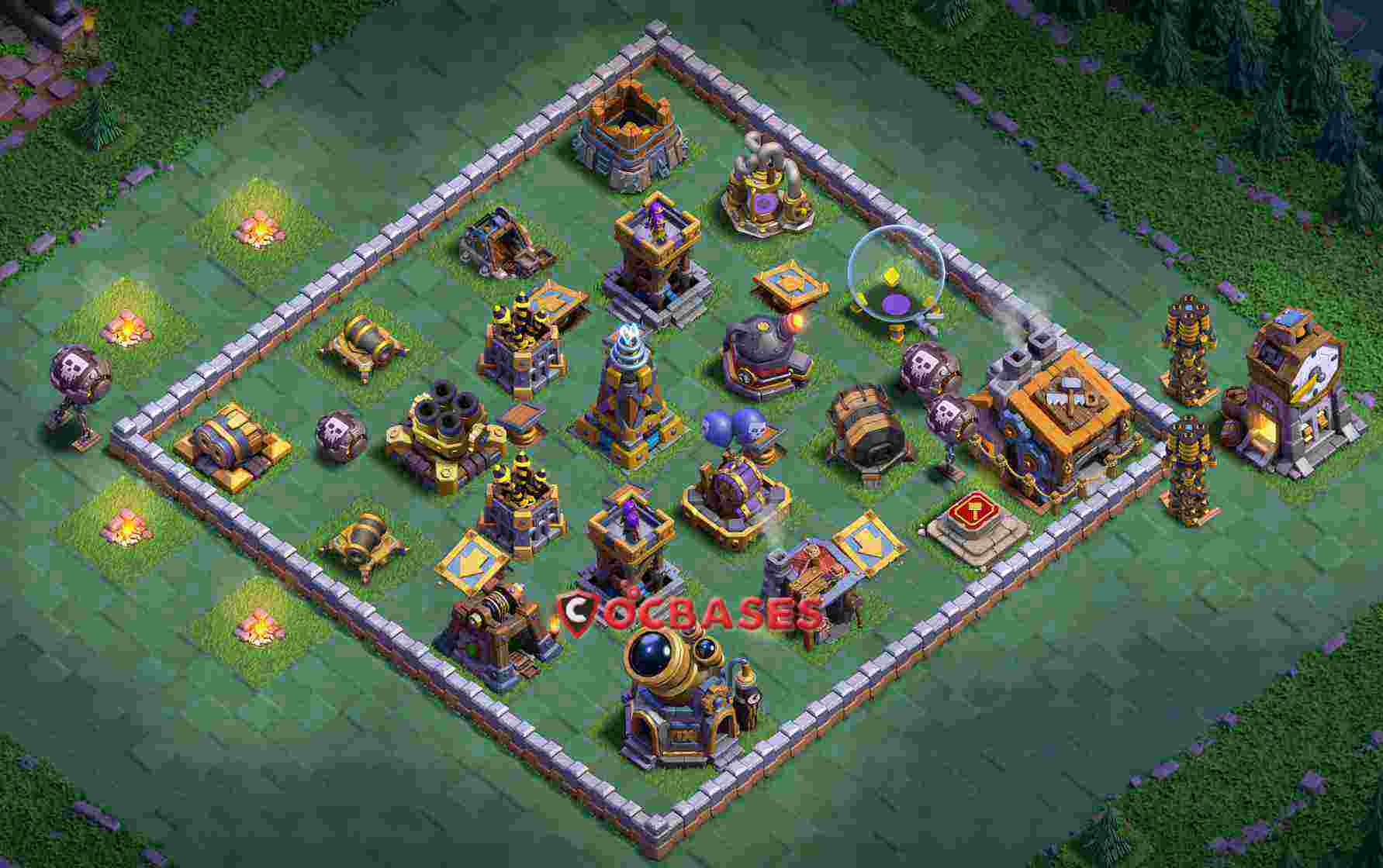 Builder Hall 9 Base -trophy – Layout id: 4fl3s base layout, image 1