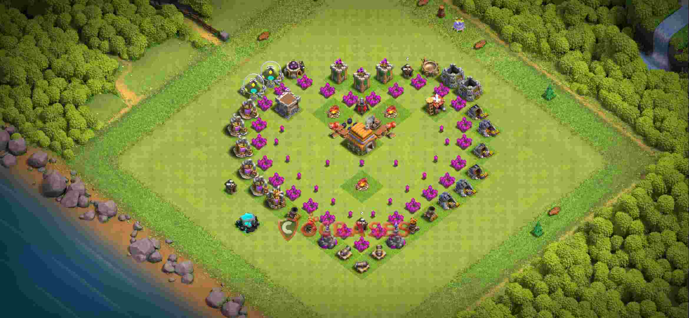 Builder Hall 9 Base -trophy – Layout id: oq06w base layout, image 1