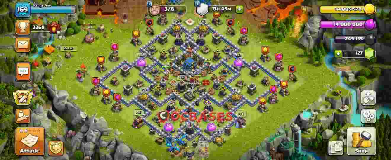 Town Hall 12 Base – Layout id: 2cr5q base layout