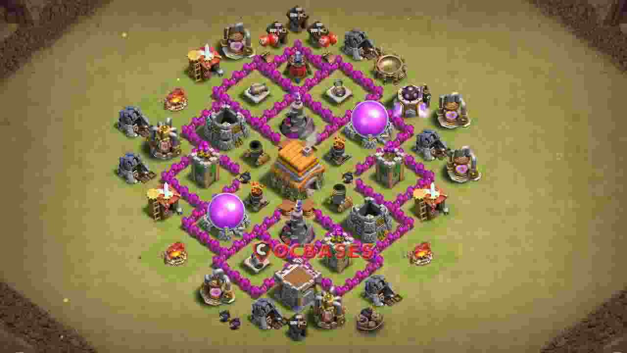 Town Hall 6 Base – Layout id: 4c2xd base layout
