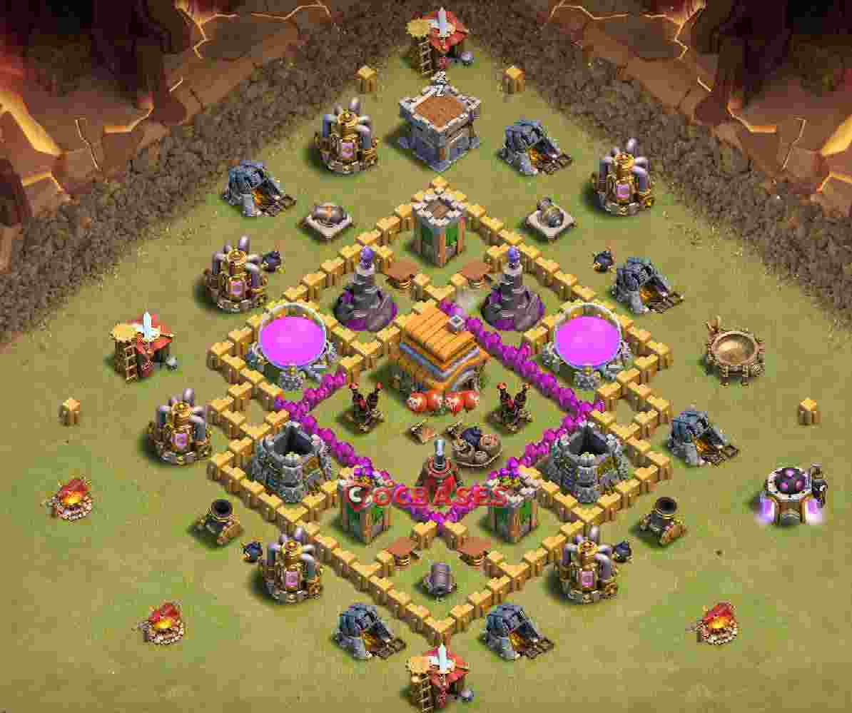 Town Hall 6 Base – Layout id: g3cgt base layout