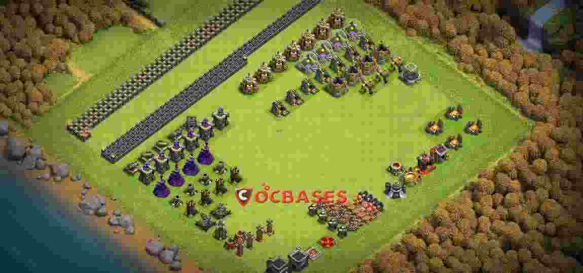 Town Hall 9 Base – Layout id: x7duo base layout