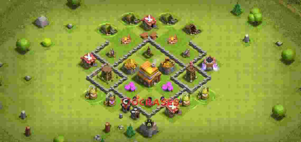 Town Hall 4 Base – Layout id: m036i base layout