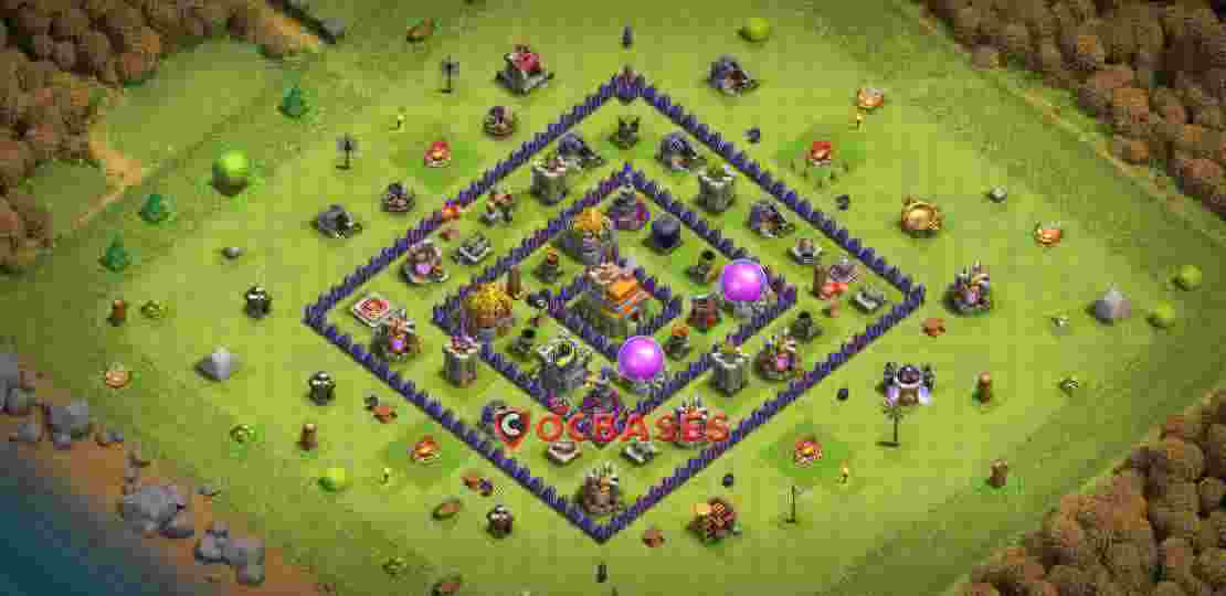 Town Hall 7 Base – Layout id: uv12w base layout