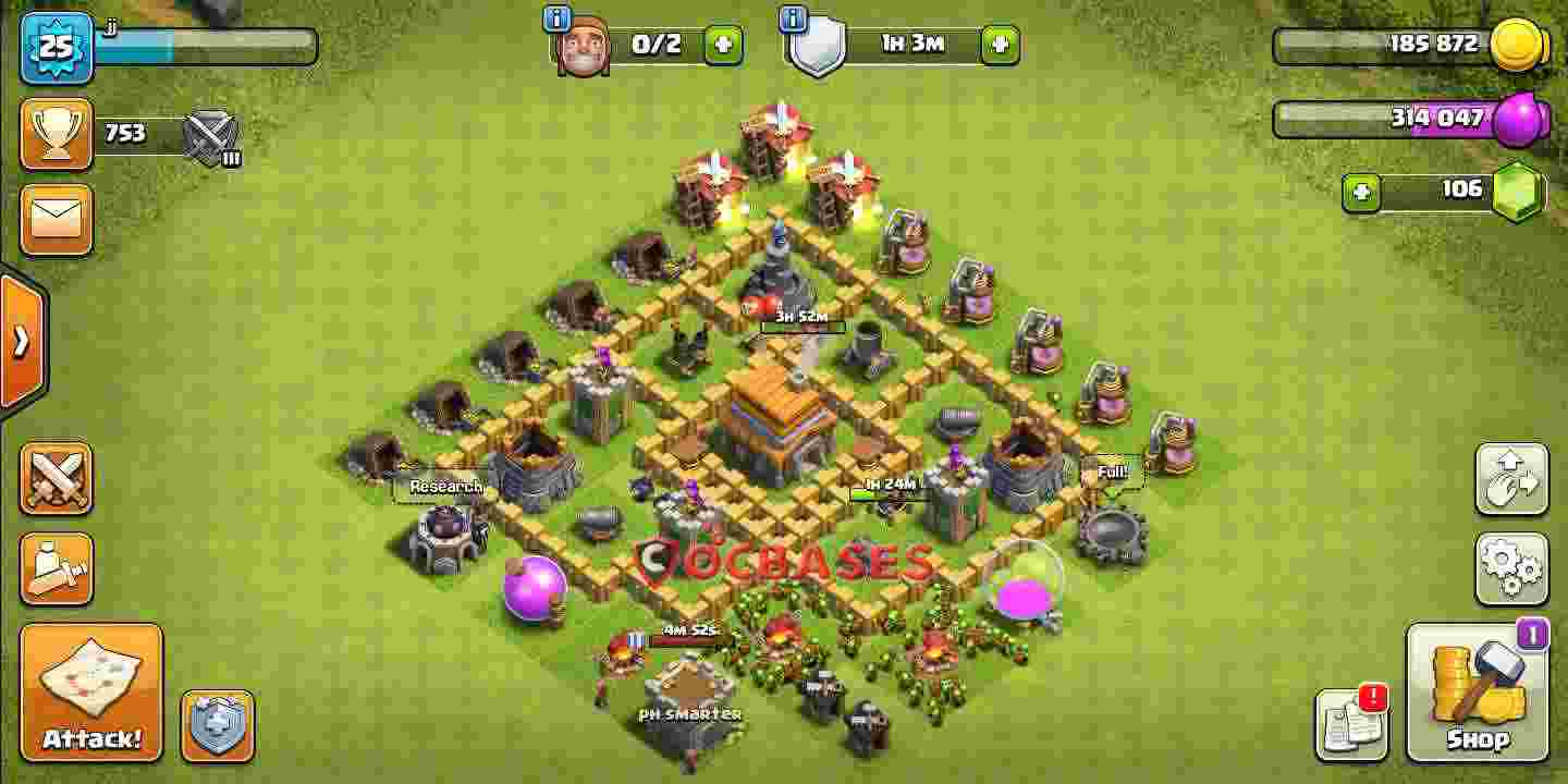 Town Hall 5 Base – Layout id: njdk5 base layout