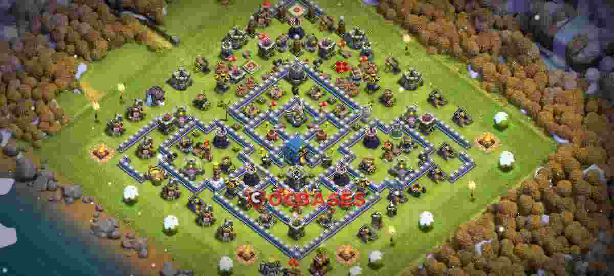 Town Hall 12 Base – Layout id: ux4k5 base layout