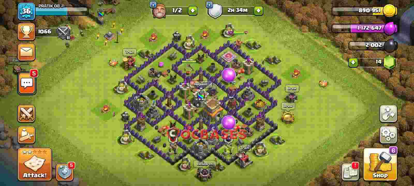 Town Hall 8 Base – Layout id: v3va1 base layout