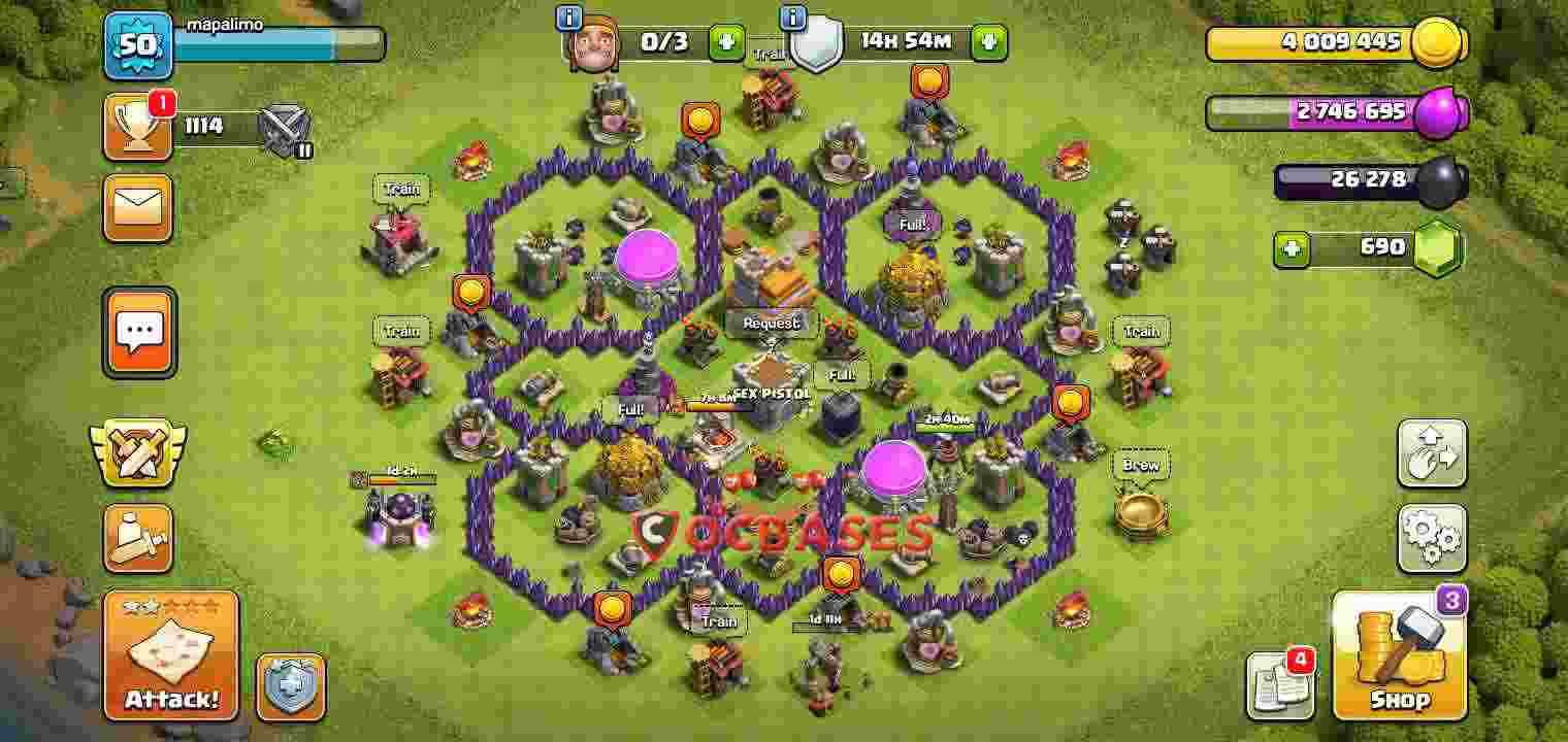 Town Hall 7 Base – Layout id: 5pfid base layout