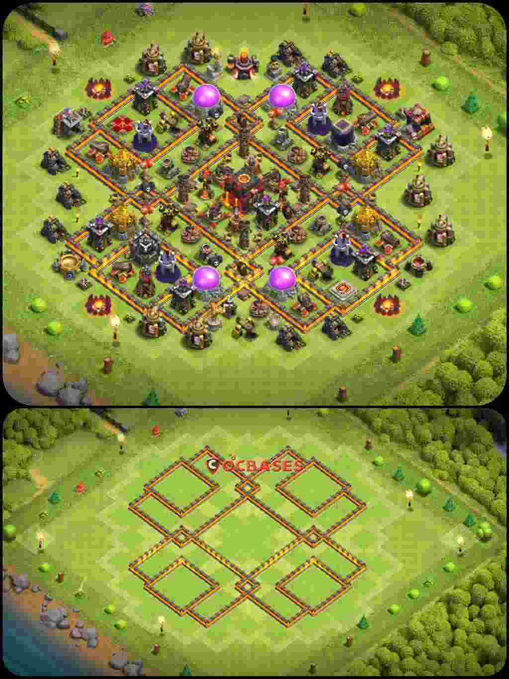 Town Hall 10 Base – Layout id: 3amq9 base layout
