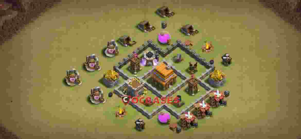 Town Hall 4 Base – Layout id: emyfj base layout