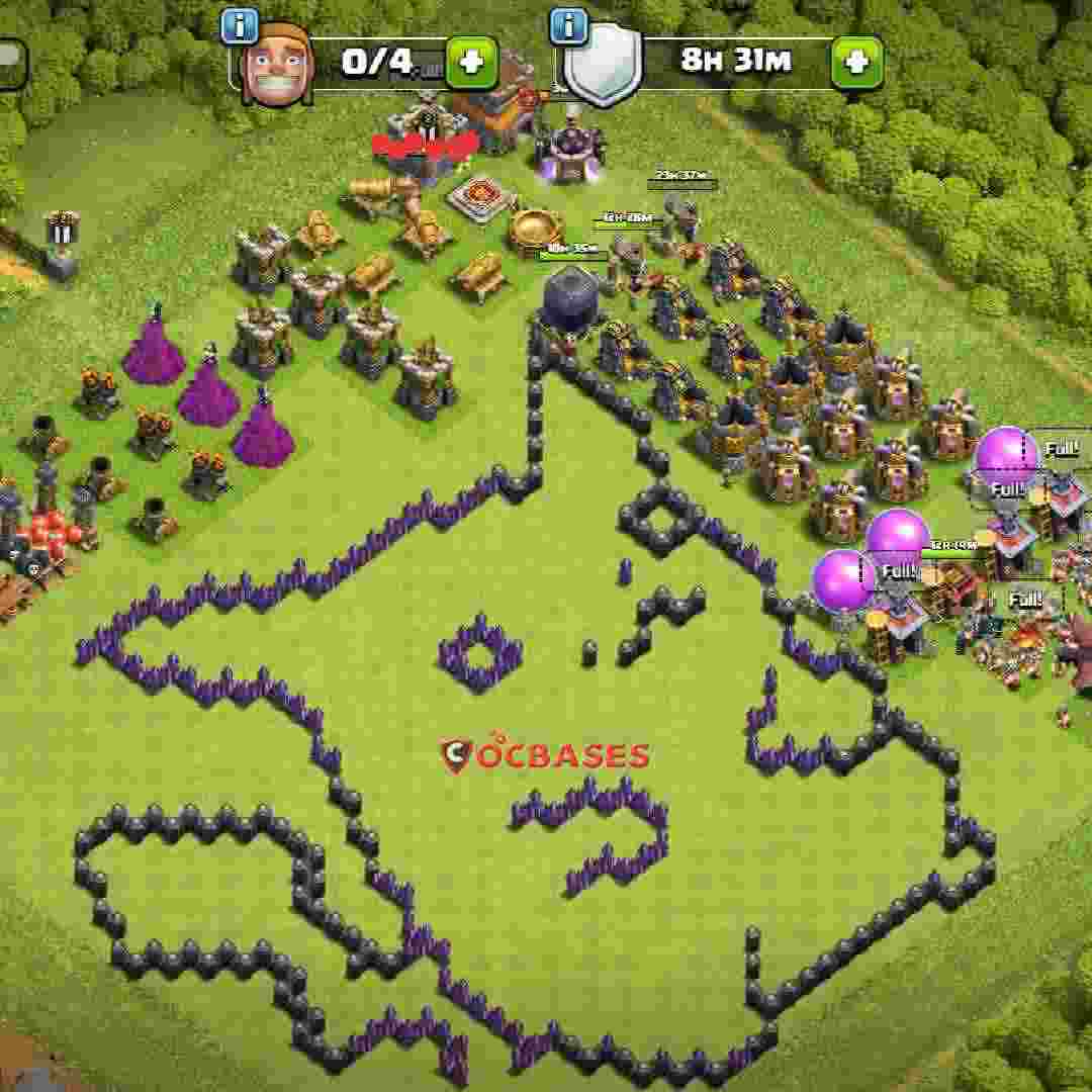 Town Hall 8 Base – Layout id: 8zsip base layout