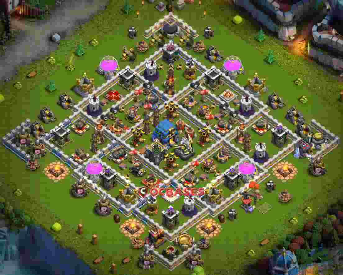 Town Hall 12 Base – Layout id: ysh4h base layout