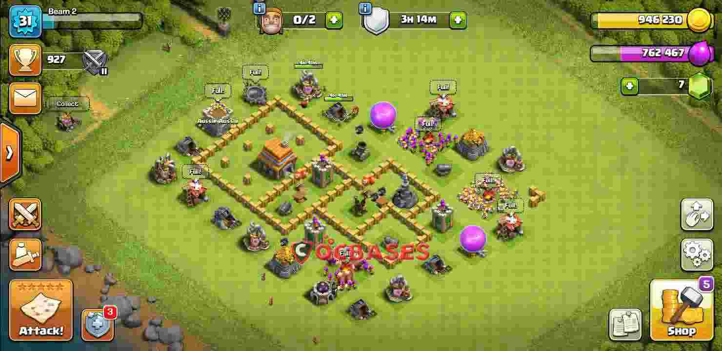 Town Hall 5 Base – Layout id: 5apg5 base layout