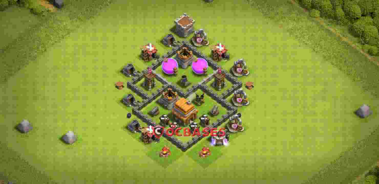 Town Hall 4 Base – Layout id: 58xi0 base layout