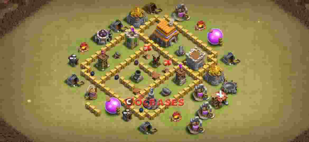 Town Hall 5 Base – Layout id: 4m4sw base layout